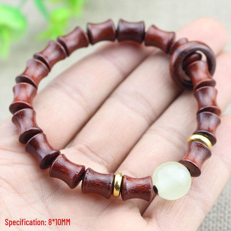 

Браслет из зеленого и черного сандалового дерева с бамбуковым узлом: Унисекс буддийские бисерные украшения для пар