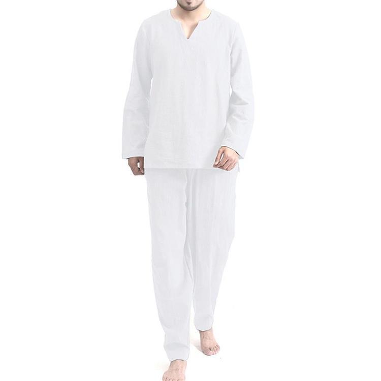 Men Casual Travel Soft Sleepwear Comfortable Long Sleeve Tops+Pants Pajamas Set Men Casual Travel Soft Sleepwear Comfortable Long Sleeve Tops+Pants Pajamas Set