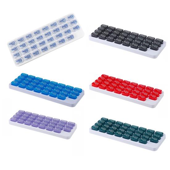 Monthly Pill Organizer 31 Day Portable Travel Pill Box with Numbered Compartments Easy Open Pill Case for Daily Pills And Supplement