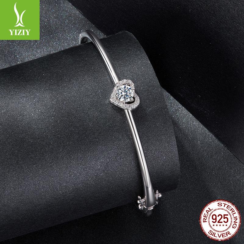 D Color Mozzarella Diamond Love Bracelet, Simple And High-End S925 Sterling Silver 50 Moissanite Bracelet