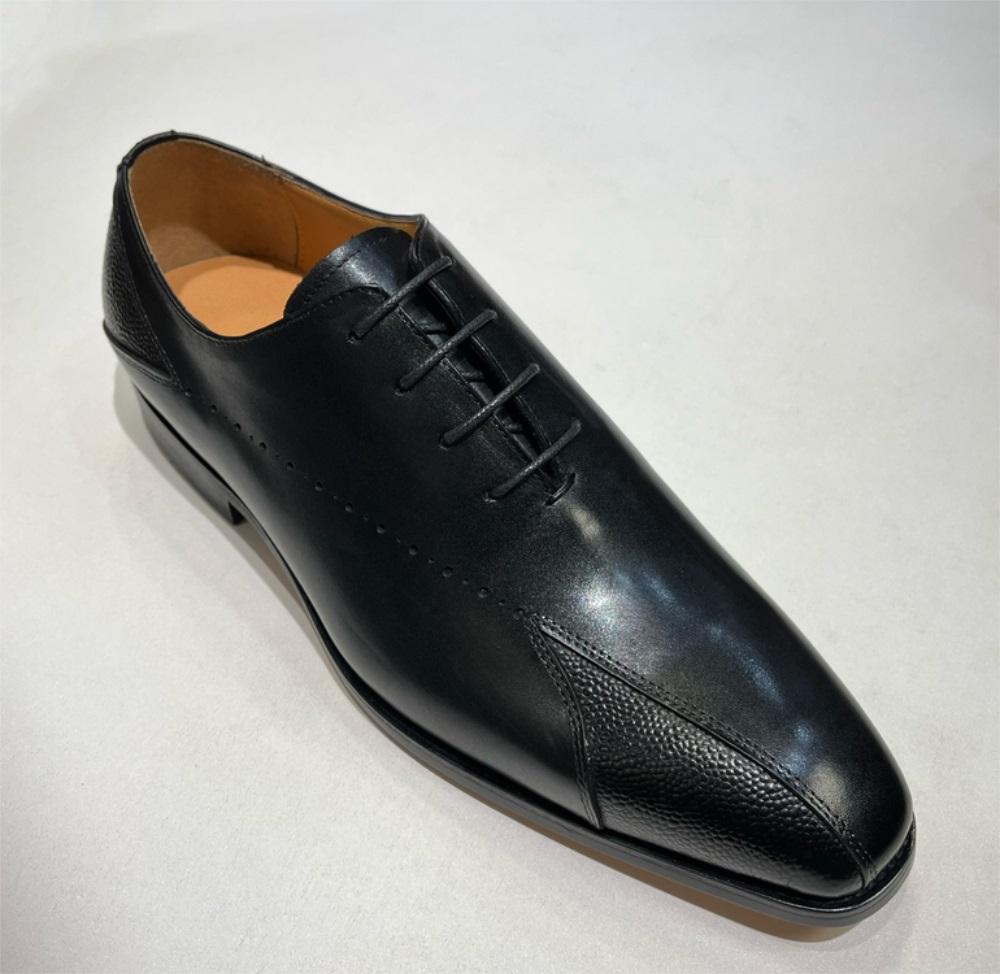 High Quality Men's Formal Shoes Genuine Leather Luxury Party Wedding Men's Shoes Lace-up Pointed Toe Brown Oxford Business Shoes