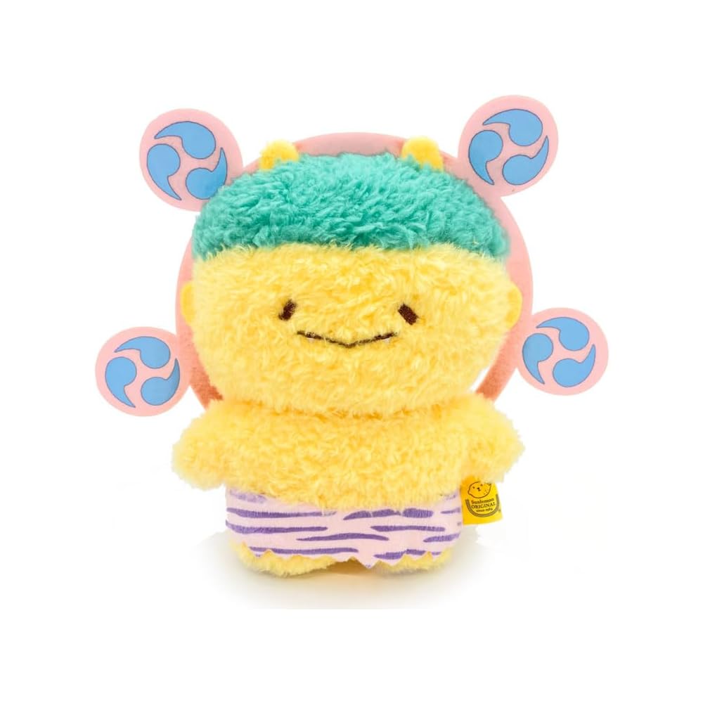 Sunlemon Fuwafuwa Tatton Plush Toy Yellow 17.5x6x15cm Cute Thunder Winter Bean-Throwing