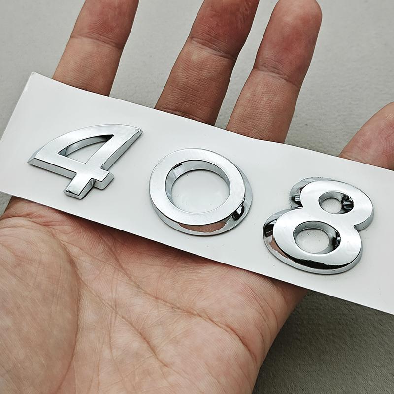 OQUP8 Older 3D ABS Chrome Black Logo 308 408 508 Emblem Letters Sticker Car Rear Trunk Badge For Peugeot 308 SW 408 508 Accessories