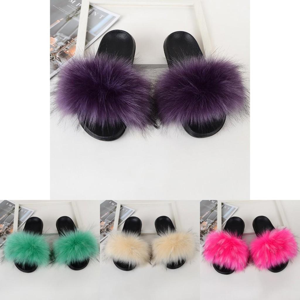 Handmade Soft Fluffy Sandals With Patchwork Design For Everyday Comfort
