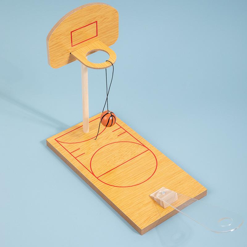 Basketball Throw Wooden Toy For Kids With Interactive Play Skills Development