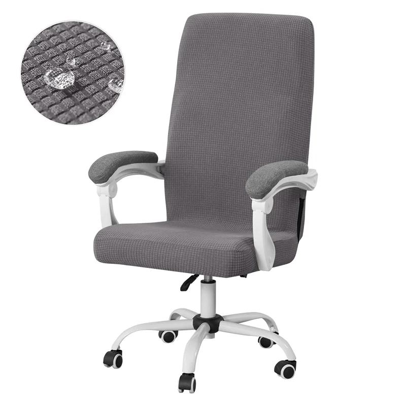 Polar Fleece Office Chair Covers Elastic Water Repellent Computer Chairs Slipcovers Rotating Lift Dustproof Protector Seat Case