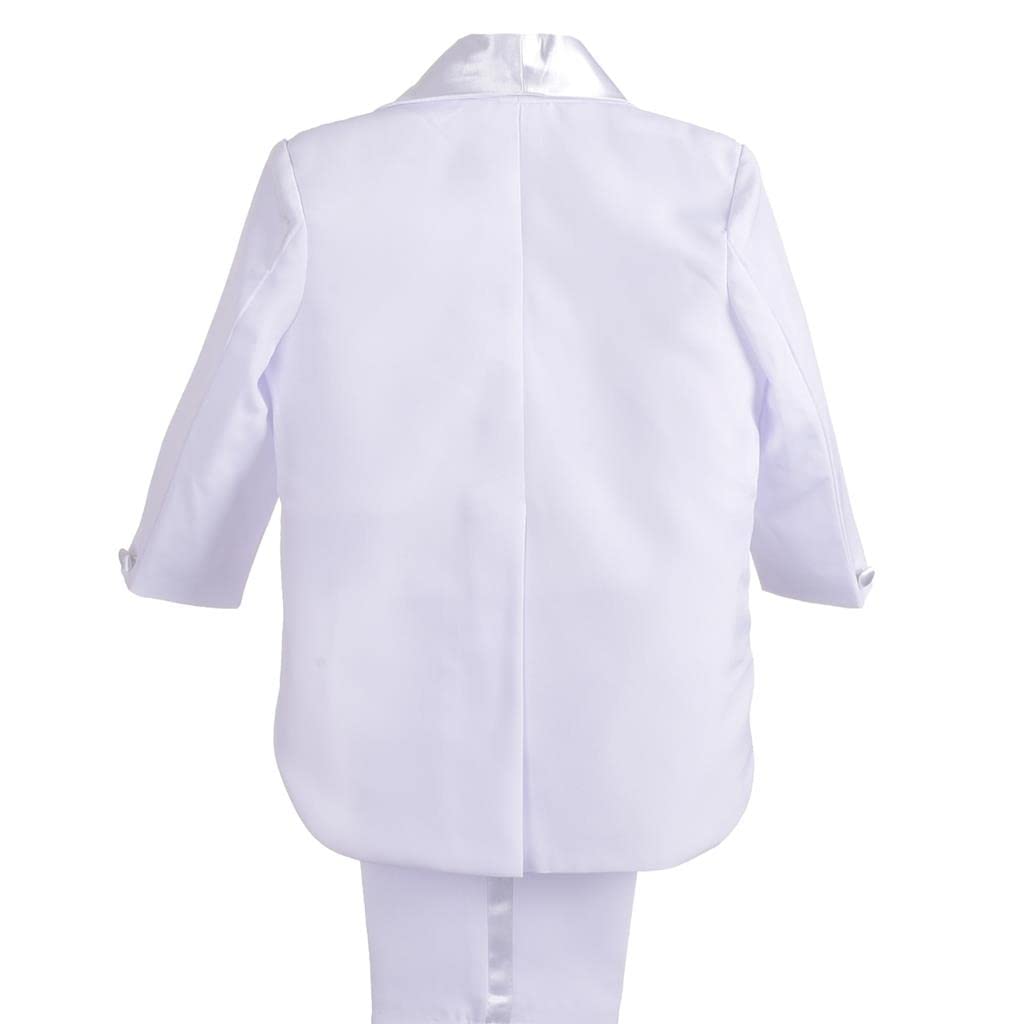 Dressy Daisy Baby Boys Formal Long Perfect for School Entrance Baby Shrine and Size 9 White Suit, Sleeve, 5-Piece Set, Ceremonies, Weddings, Showers,