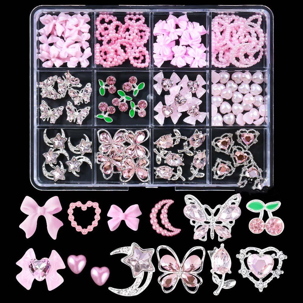 Glass Crystal 3D Fingernail Rhinestones Mixed Shape DIY Nail Art Decorations  for Women