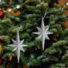 2 Pieces Christmas Glitter Star Pendants Hanging Ornaments Decor for Wedding