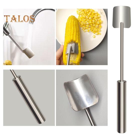 Nástroj na loupání kukuřičných klasů z nerezové oceli Magic Corn Stripper Snadná řezačka kukuřice s dlouhou rukojetí Ostrá čepel Kuchyňský gadget pro domácí a restaurační použití