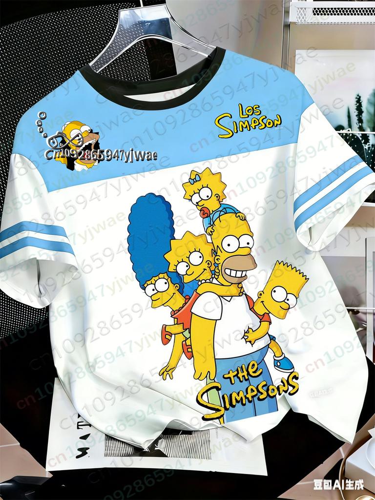 Cartoon print sweatshirt, casual street style fashion T-shirt, women's summer T-shirt