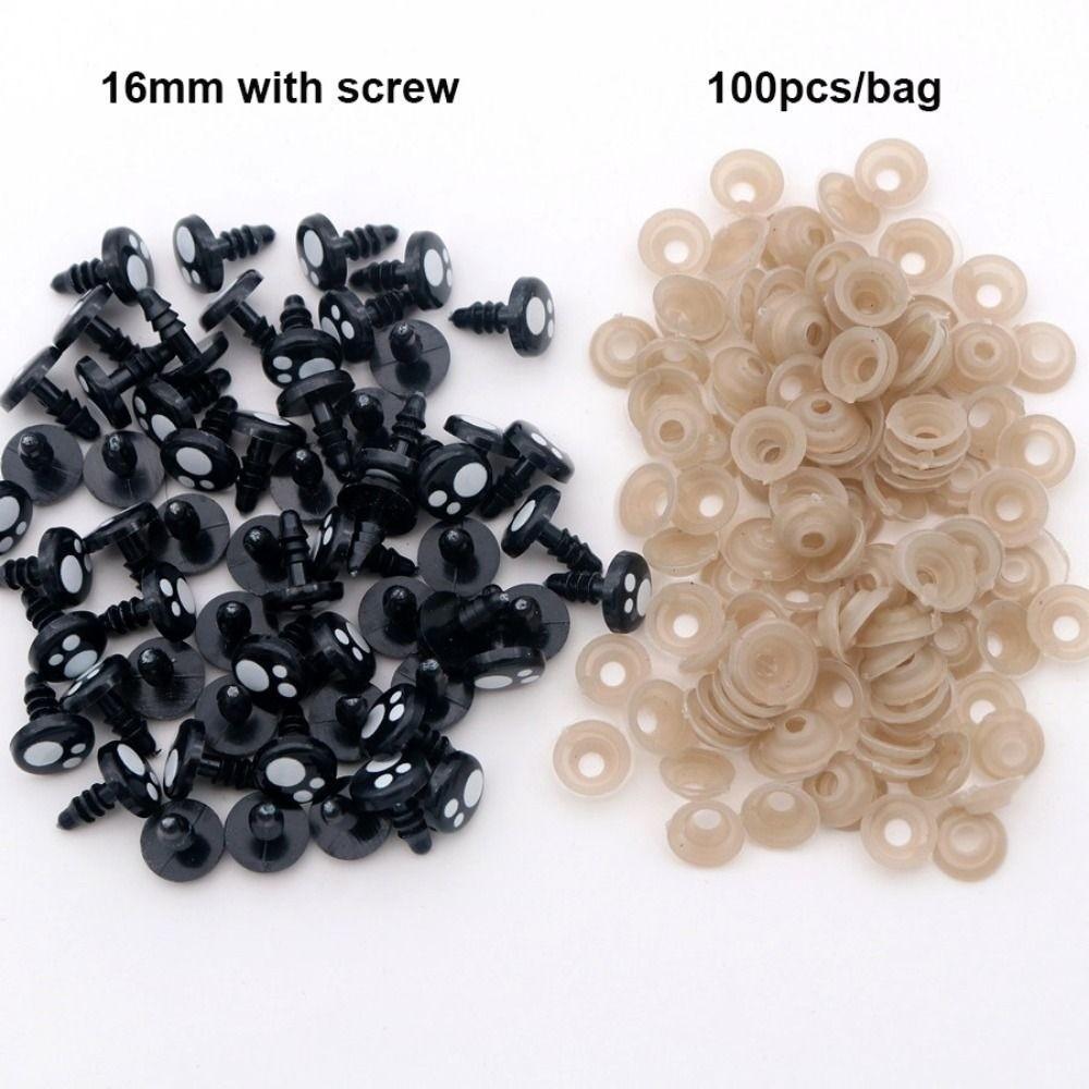 100pcs 8-16mm Flat Circle Bear Foot Eyes 2Styles Animal Puppet Crafts  For White Bear Doll