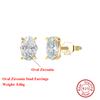 EFFIE QUEEN 925 Sterling Silver Stud Earrings With Sparkling Oval Zirconia Ornament Various Size Selection Elegant Gift LZE03