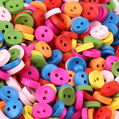 ערכת יצירה DIY כפתורי עץ צבעוניים לילדים