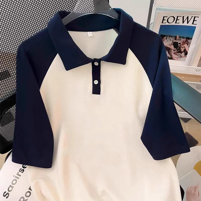 Girls Summer Cotton Polo Shirt Fashionable Short Sleeve T-Shirt For Middle And Big Kids Student Casual Top
