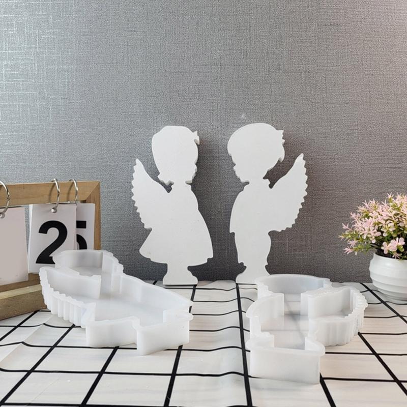 3D Angel Candle Silicone Mold Boy Girl Shape Scented Candle Plaster Concrete Resin Mould Handmade Craft Home Decorations