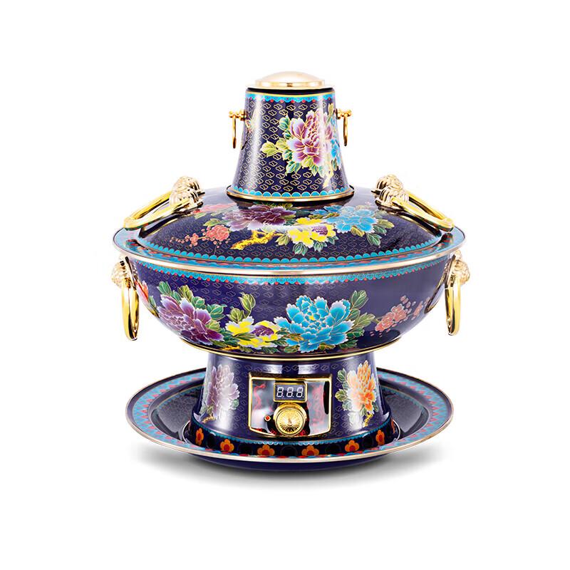 Ou Rui Bo ORB-218 34cm Cloisonné Copper Dual-Fuel Hot Pot