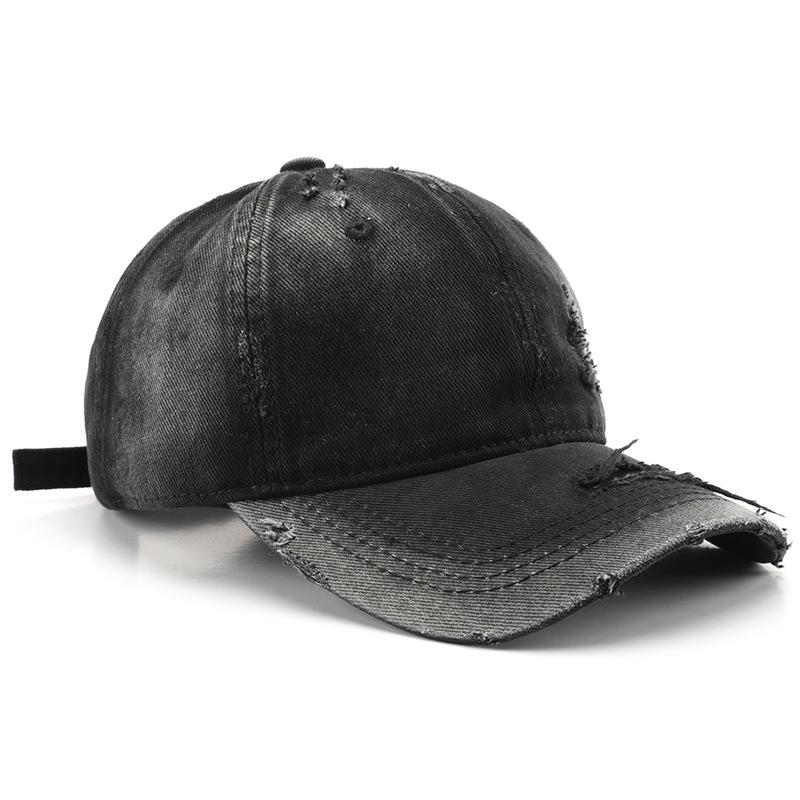 Women's washed and distressed solid-color baseball cap, suitable for outdoor activities, men's travel hat, sun protection and shading