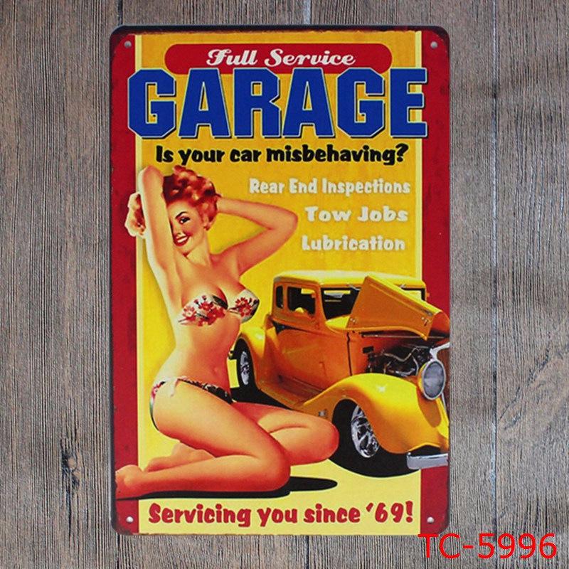 Retro Car Repair Shop Tin Sign for Bar or Living Room Decor