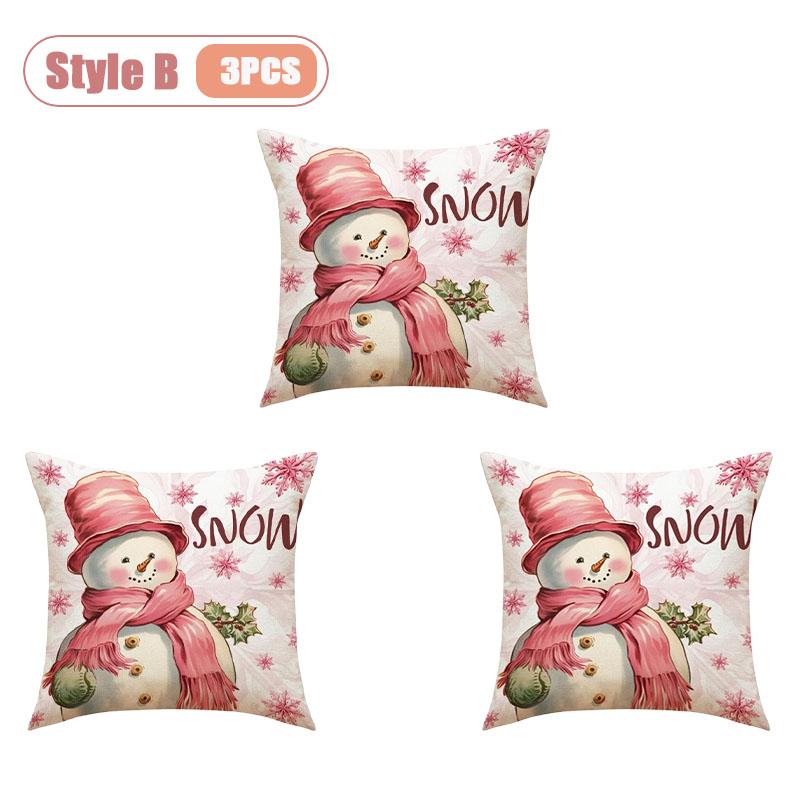 1-5PCS Festive Christmas Pillow Cover Decorative Cushion Case Holiday Sofa Accent Cover for Living Room Winter Party Home Decor