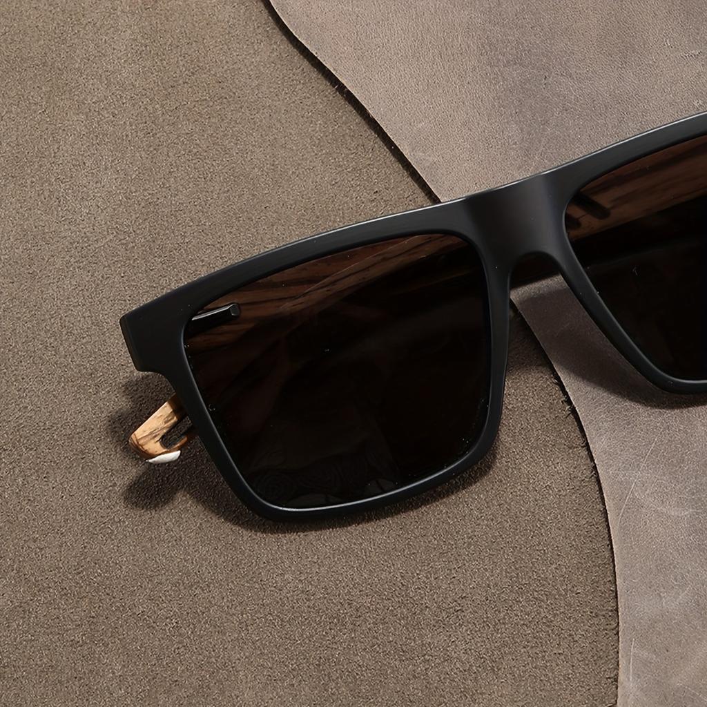 Multicolored Walnut Half-Frame Non-Prescription Glasses, Ultra-Lightweight, with a PC Frame And AC Lenses, Stylish Eyewear