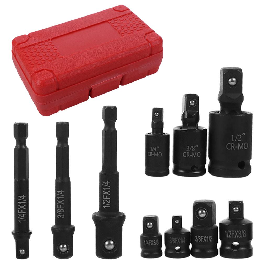 10Pcs/Set Extra Long Ratchet Wrench 12 Point Impact  Socket  Adapter Set  Mechanical Maintenance