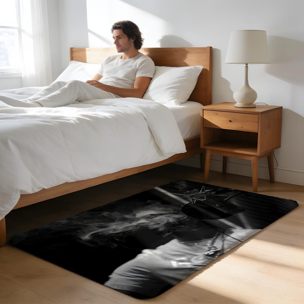 Floor Mat Soft Flannel Rug Non Slip Absorbent Mat for Bathroom Bedroom Home Decor A Anuel AA Rapper Hip Hop Singer Anmie