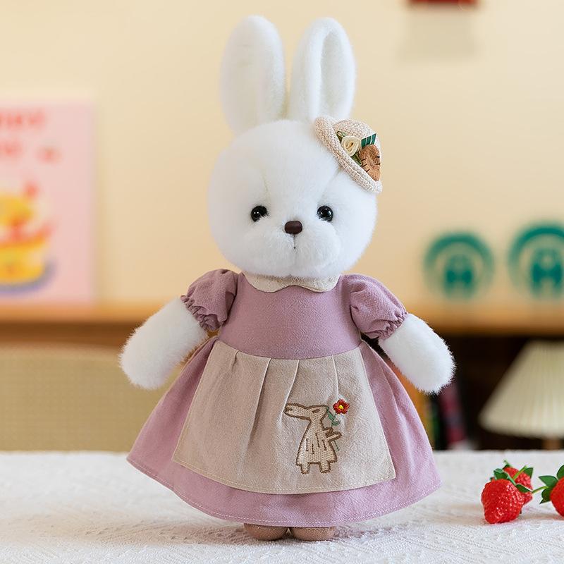 New Cute Pastoral Rabbit Plush Toy Rag Doll Children's Apron Rabbit Doll for Girls