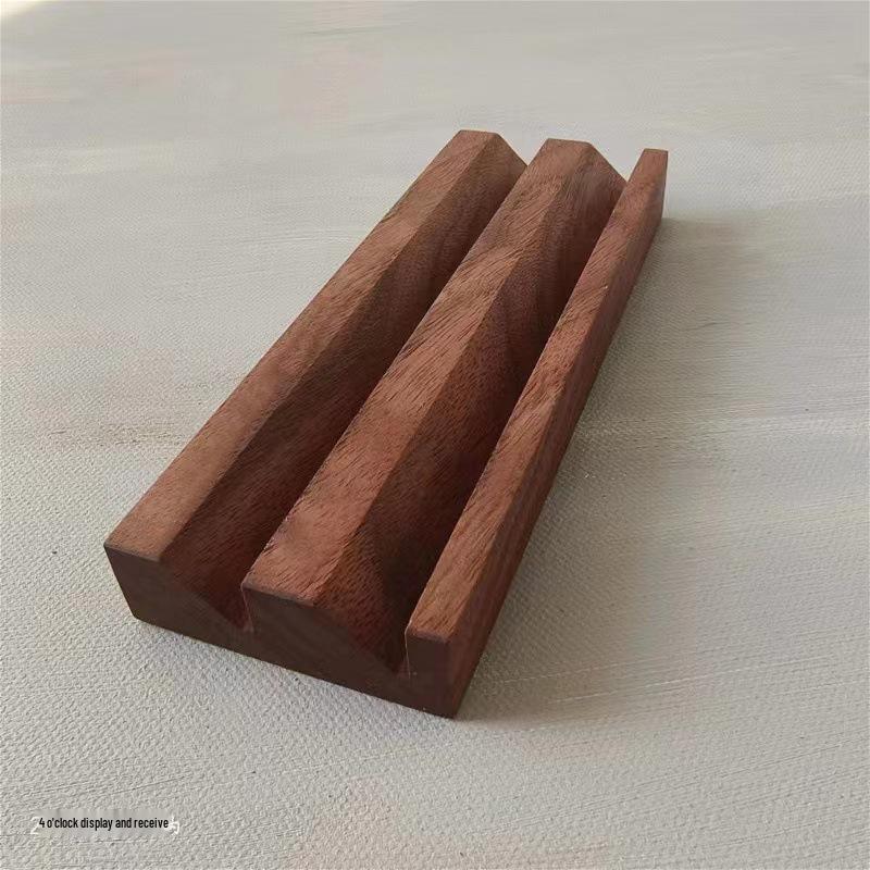 Black Walnut Wide Slot Ring Display Board for Jewelry & Photography