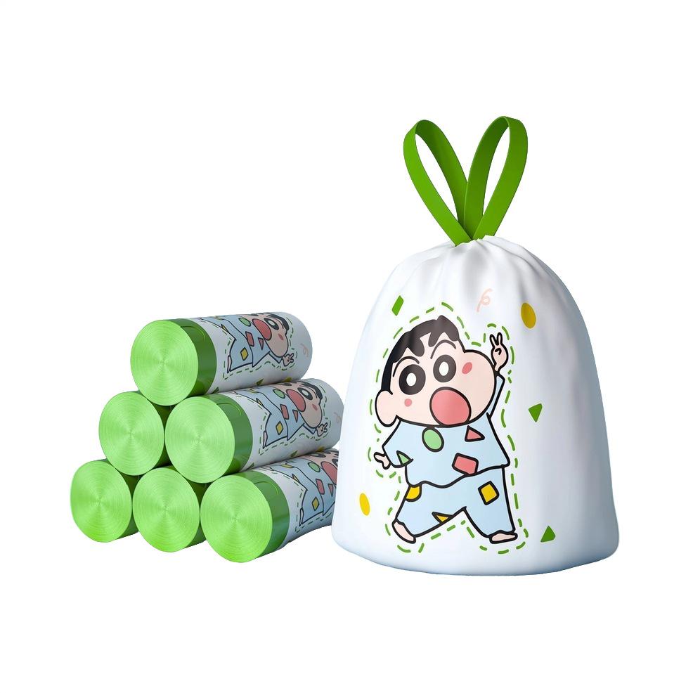 Shin-chan Extra Thick Drawstring Kitchen Trash Bags - Large, Durable, and Handheld