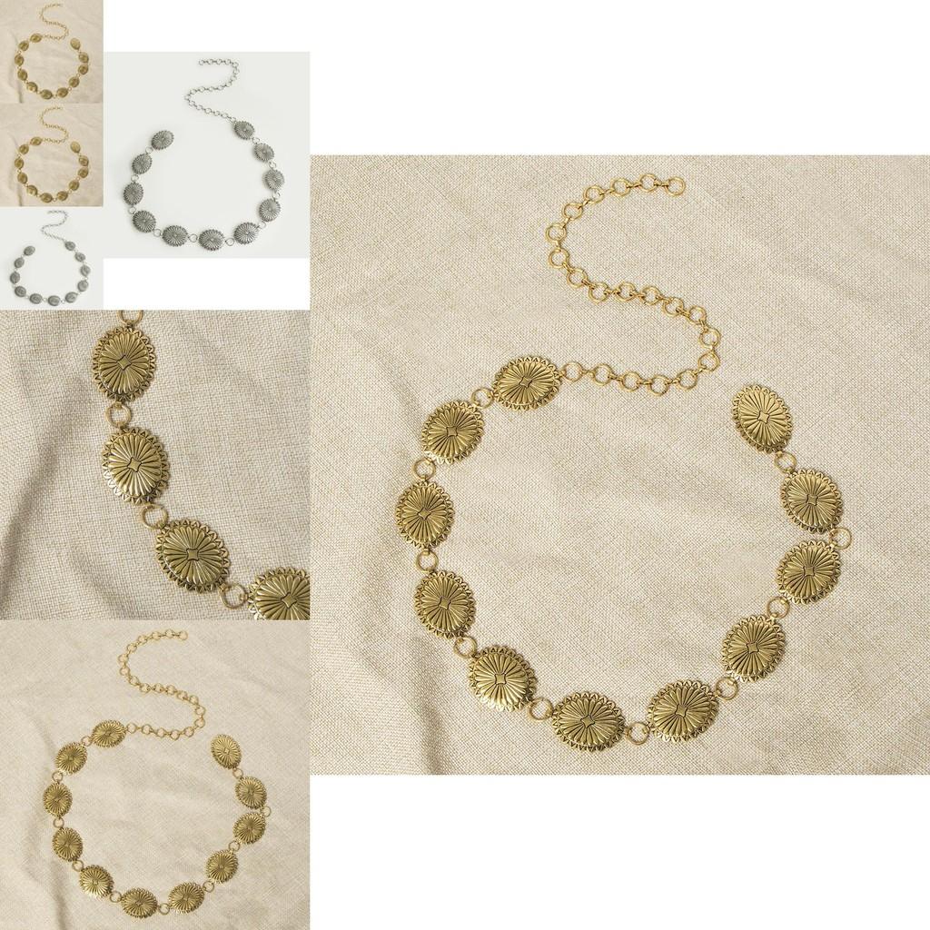 Bohemian Metal Waist Chain With Vintage Embossed Design For Women