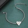 Dawapara Irisches Dreifaltigkeitsknoten Armband Triquetra Glücksbringer Spiritueller Partner Schmuck Edelstahl Neujahrsgeschenk