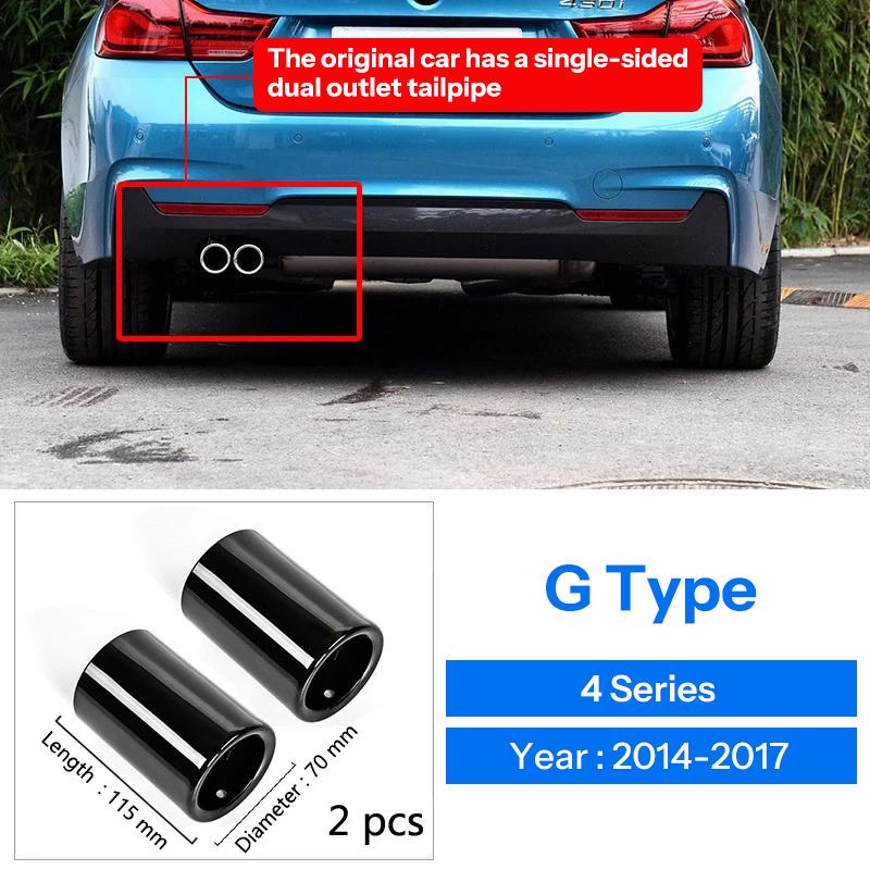 For BMW 1 2 3 4 5 Series X1 3GT F20 F22 F30 F32 F34 F36 F10 F48 Car-Styling Rear Exhaust Pipe Cover Trim Frame Auto Accessories