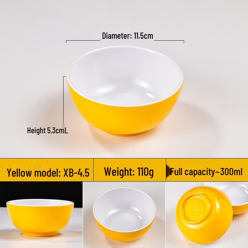 ZISIZ Melamine Double-Color Rice/Soup Bowl Set
