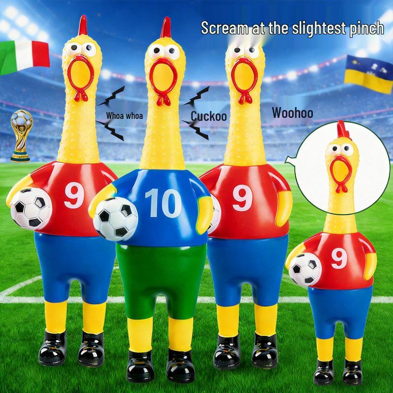 World Cup Chicken Scream Football Prank Toy: Creative Sound-Making Decompression Squeeze for Kids