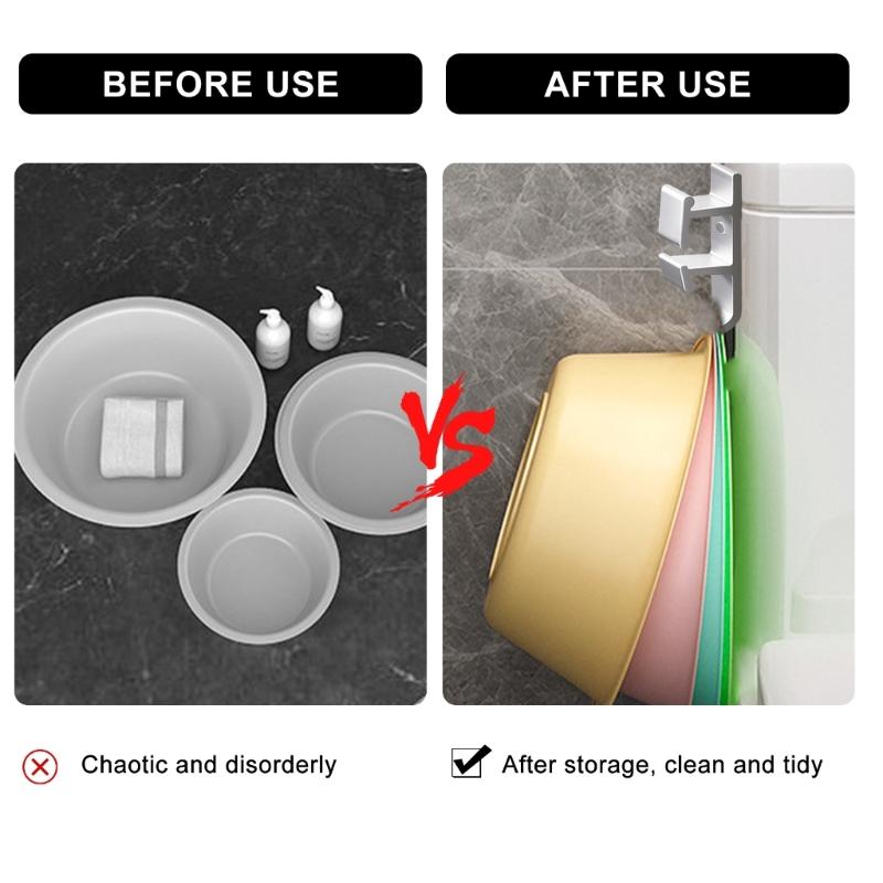 Space Aluminum Washbasin Hook Door Hanger Wall Mounted Washbasin Holder Robes Towel Hook for Bathroom Kitchen Enduring