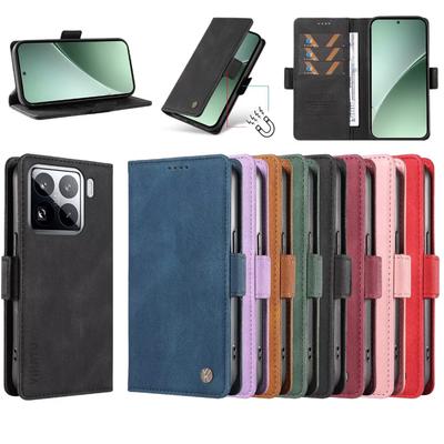 Portafoglio Slot Magnetico per Carte Custodia Flip in Pelle RFID per Telefono Per Xiaomi 15 Pro 14T 5G 14 13 Ultra 13T 12 Lite 12T 11T 11i 10T M4 F4