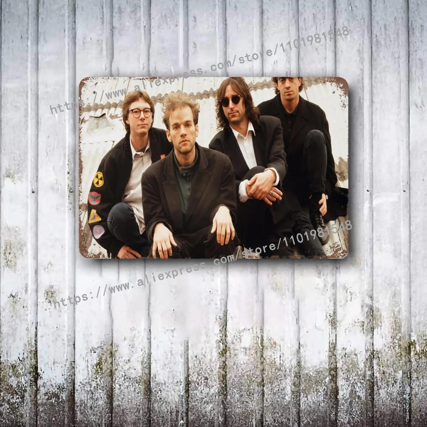 

R.E.M Band metal Decor Poster Vintage Tin Sign Metal Sign Decorative Plaque for Pub Bar Man Cave Club Wall Decoration 20x30cm（7.8x11.8inch）