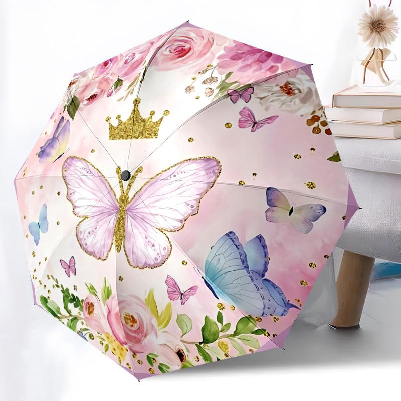 1pc Butterfly Royal Automatic Opening/Closing Umbrella with Operation & Windproof Canopy Yy260311060