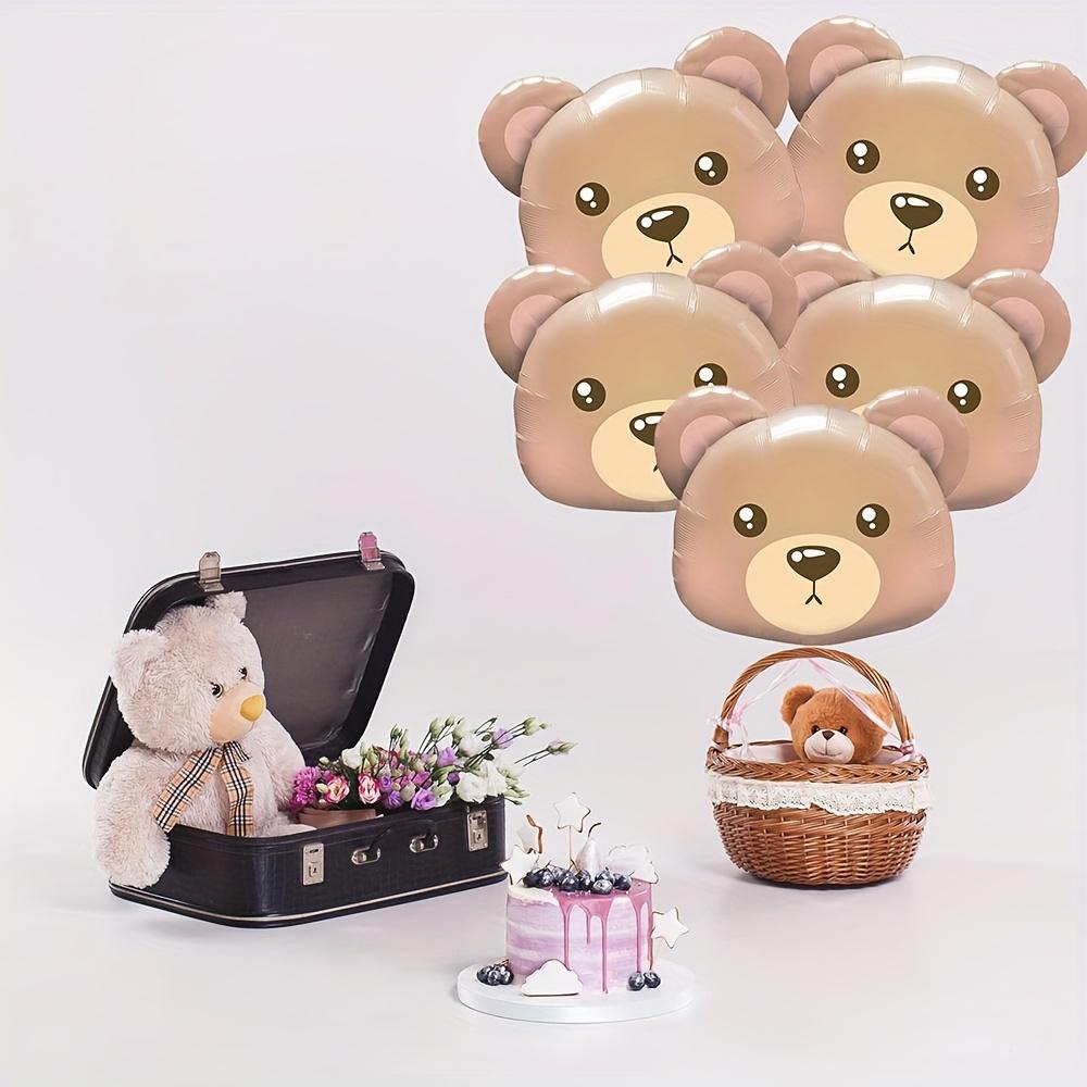 6-Pack of Bear Head Balloons, Bear Head Foil Balloons, Suitable for Birthday Parties, Themed Parties, and Friend Gatherings Decoration