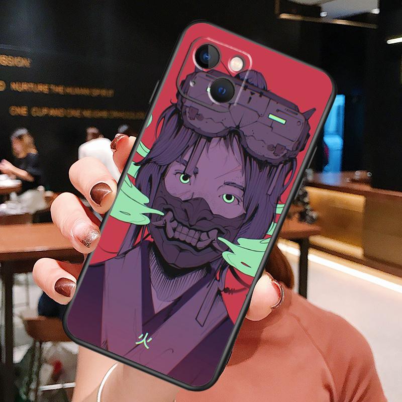 Samurai Oni Mask Phone Case For iPhone 16 Pro Max 15 14 12 11 13 Pro Max Plus 12 13 Mini XR 16e Funda Silione Cover