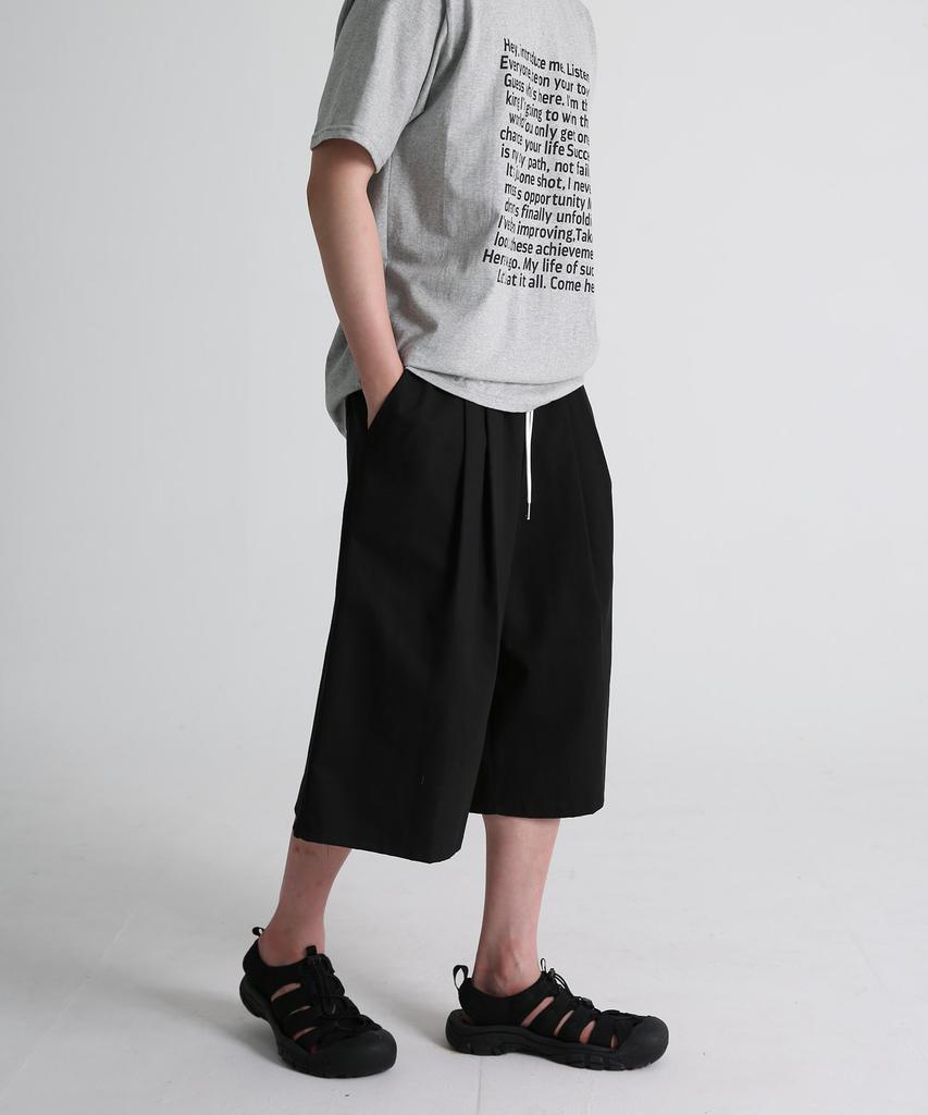 UMM City Boy Double-Pleated Bermuda Banding Pants Black