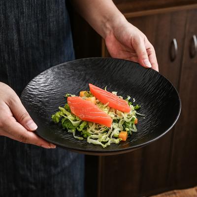 Geschirr im japanischen Stil Keramik Steinmuster Teller Haushaltsteller Kreativer Steak-Speiseteller Servieren