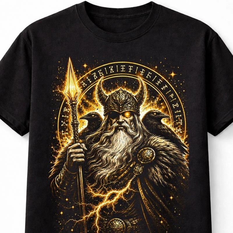 Odin Viking Norse Mythology Raven Warrior Unisex TShirt S