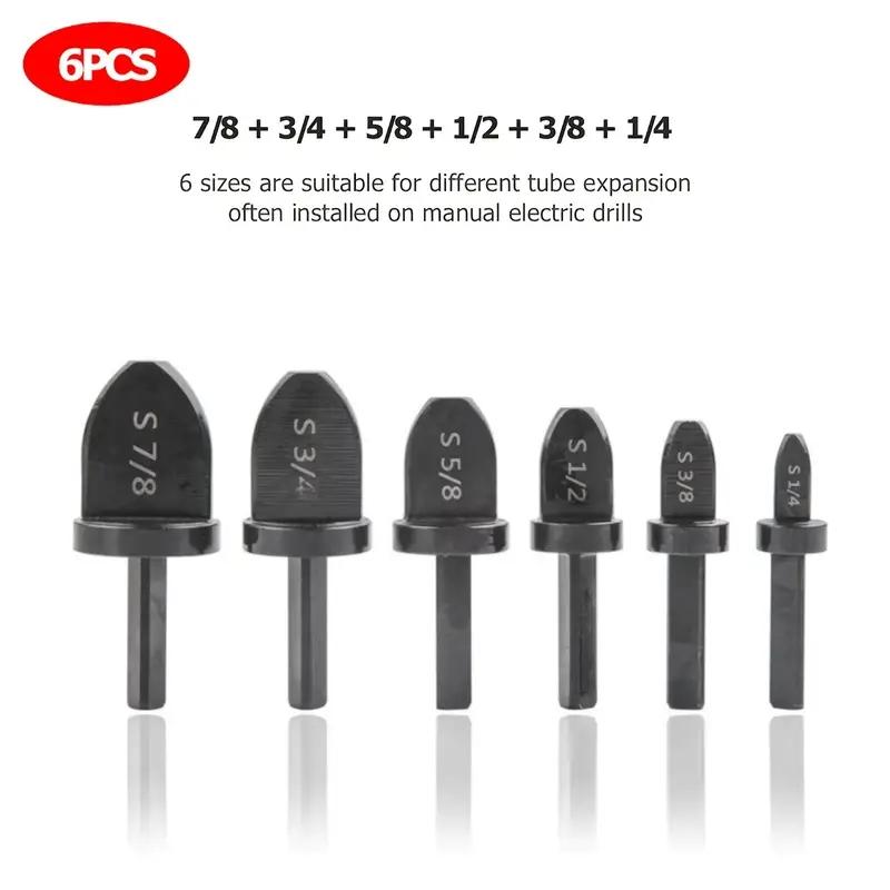 6-teiliges Dreieckgriff Imperial Kupferrohr Aufweiter-Set Bördelwerkzeug Bohrer-Set mit 1/4, 3/8, 1/2, 5/8, 3/4, 7/8 Zoll