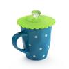 Silicone Wor 6Pcs 11CM Transparent Diamond With Flower Pattern Cup Lids Dust-Proof Silicone Mug Cover Bright Color Drink Cup Lid