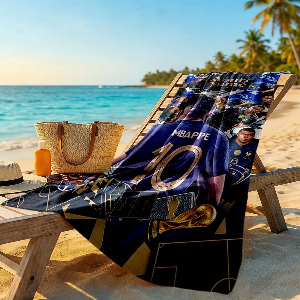 Mbappe Personalized Text Beach Towel Quickdry Soft Microfiber Ideal For Travel Outdoor Swim Pool Yoga Surf Camping Hiking Gym Gift Holiday