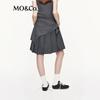 MO&Co. C+ Collection Wool-Blend High-Waisted Pleated A-Line Midi Skirt