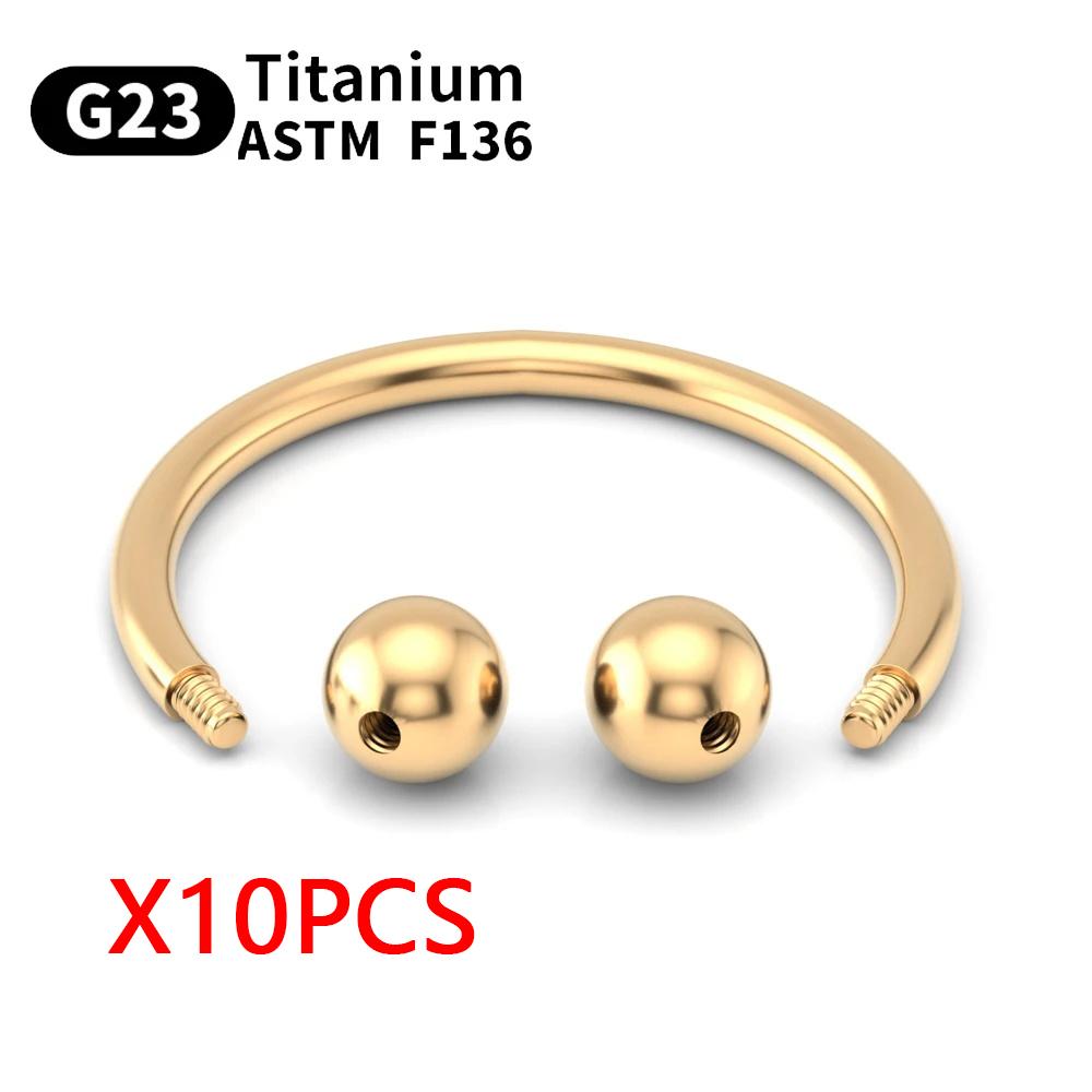 10 Stück Augenbrauen Piercing Schmuck Labret Lippenstecker G23 Titan Septum Piercing Nasenring C-Stab Körperschmuck Für Frauen