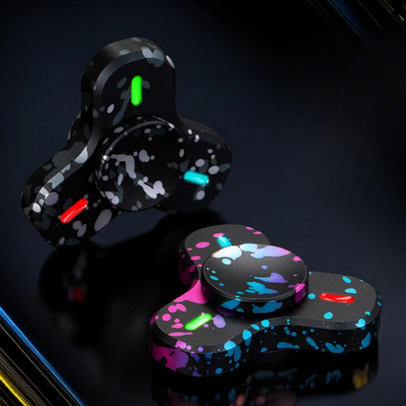 Mini Fidget Spinner Luminous EDC Alloy Relieve Stress Relief Toy Antistresse Hand Spinning Top Tip Glowing Gyroscope Children